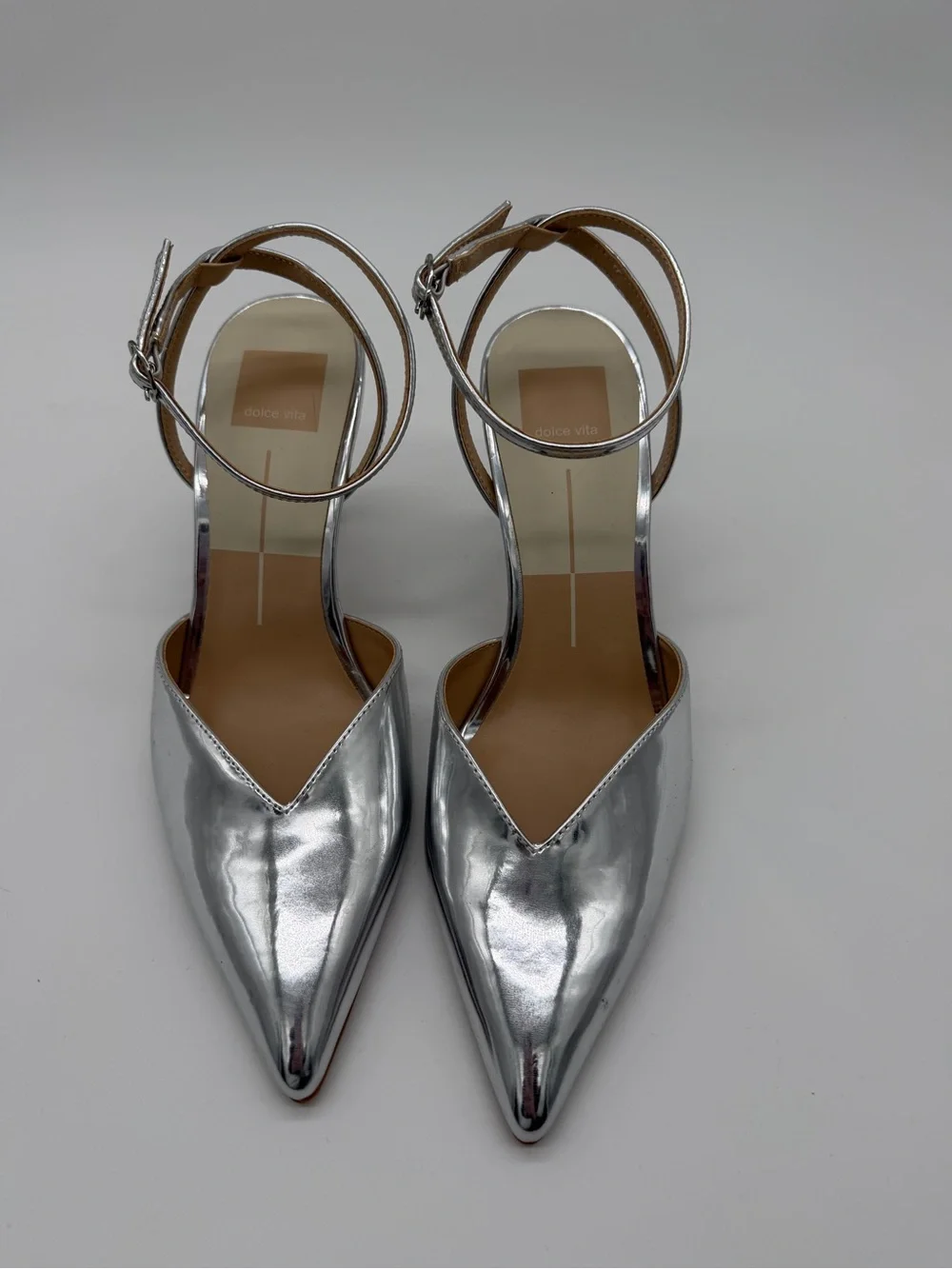 Dolce Vita Karmen Pumps Silver Ankle Strap Womens - 7M